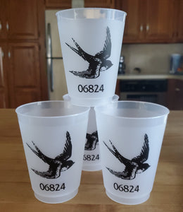 Barn Swallow Fairfield CT Zip-Code Reusable Roadie Cups (Set of Four)