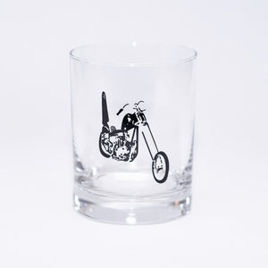 Chopper Motorcycle 14oz. Double Old-Fashioned Glassware (Set of Two)