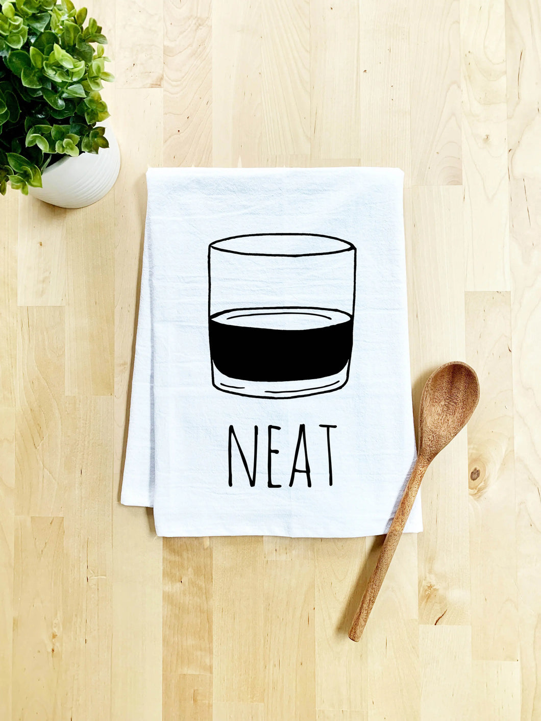Neat (Whiskey) White Tea Dish Towel