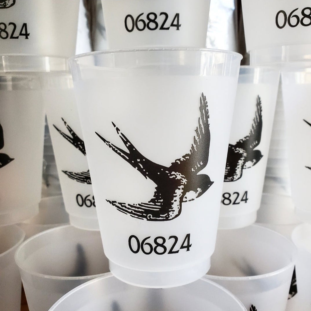 Barn Swallow Fairfield CT Zip-Code Reusable Roadie Cups (Set of Four)