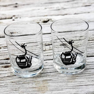 Ski Gondola 14oz. Double Old-Fashioned Glassware (Set of Two)