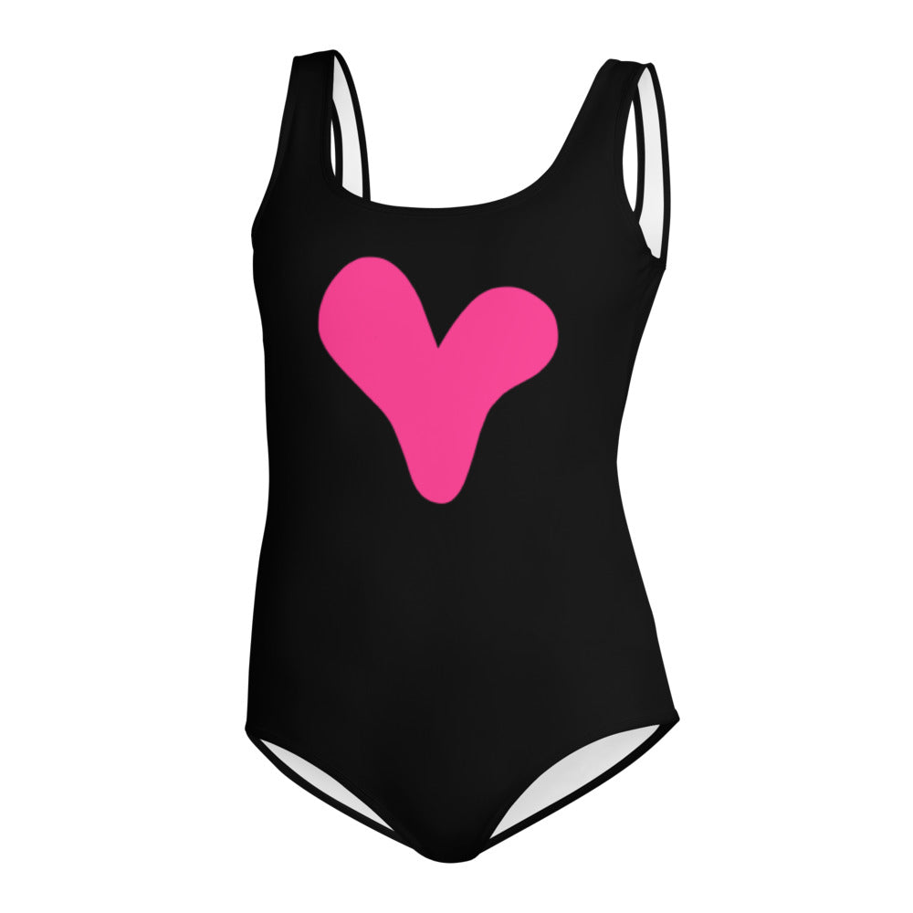 One Love Pink/Black Big Kids Swimsuit