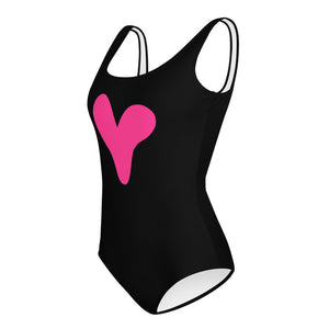 One Love Pink/Black Big Kids Swimsuit