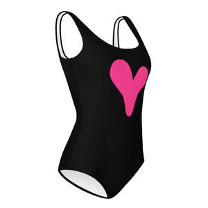 One Love Pink/Black Big Kids Swimsuit