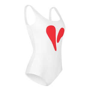 Two Parts One Heart Red Big Kids Swimsuit